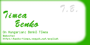 timea benko business card