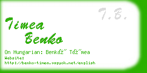 timea benko business card